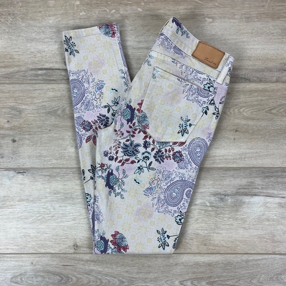 Level 99 Janice Ultra Skinny Jeans Floral Paisley Print Krypton Grey Wash - Picture 11 of 11